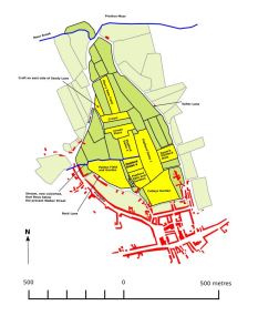 A section of a reconstruction of Lang's 1774 plan of Preston Lancashire