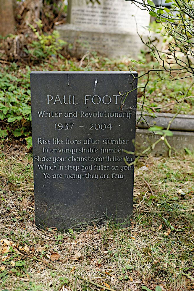 Paul Foot's grave in Highgate Cemetery